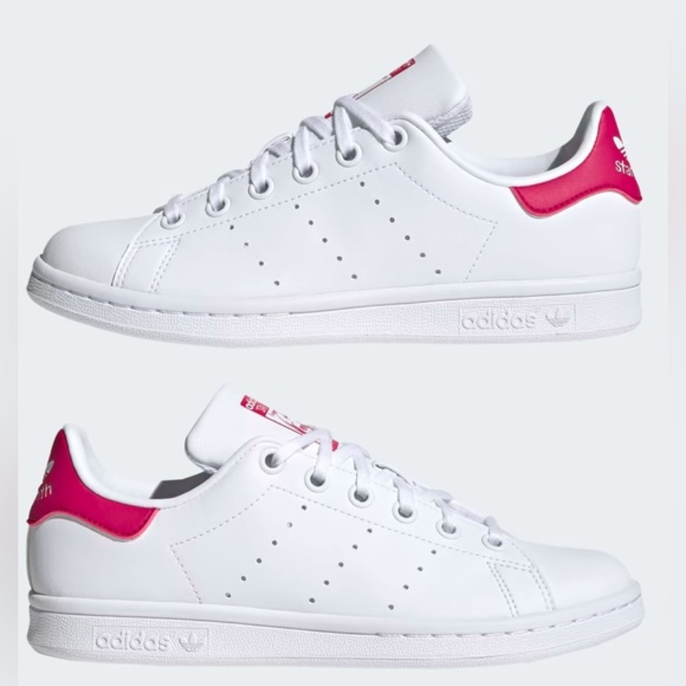 Adidas Stan Smith White and Pink Sneakers